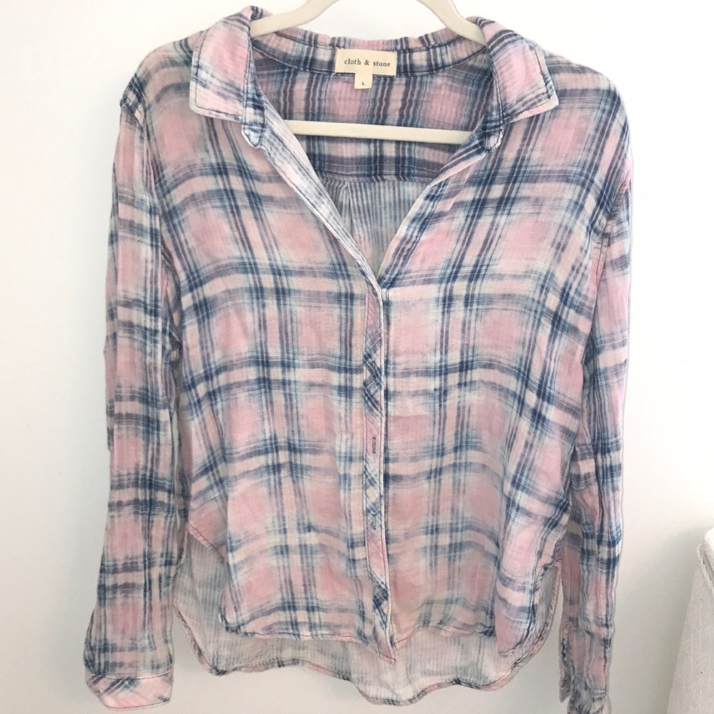 Cloth & Stone Lightweight Plaid Button Up